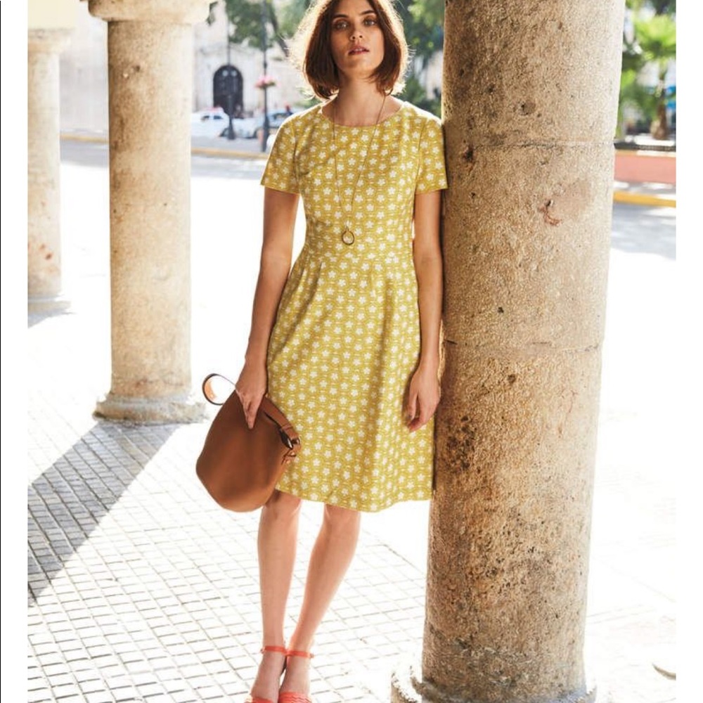 Boden Sierra Textured Fit & Flare Dress ~~ Size 10R